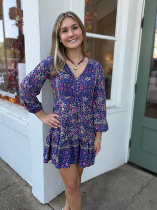 KENNA DRESS, NAVY IRIS