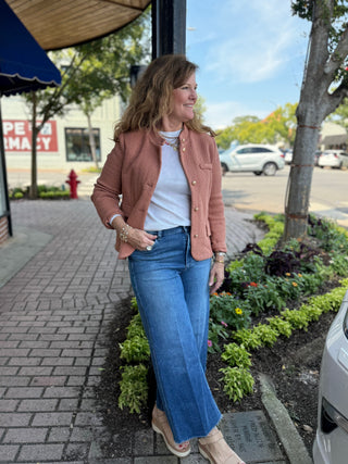 EDIE BOUCLE JACKET, MOCHA