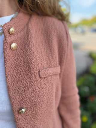 EDIE BOUCLE JACKET, MOCHA