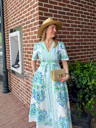 MONA MIDI DRESS, BLUE