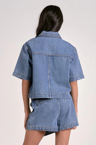 DENIM TOP, DENIM WASH