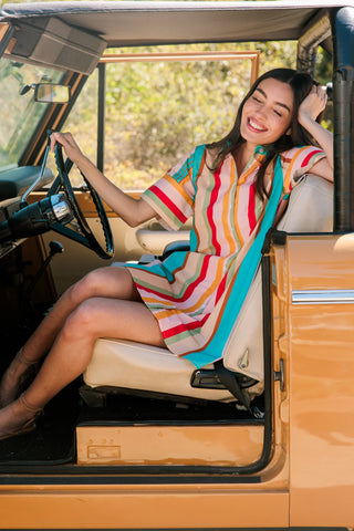 DOCK DRESS, AMBERLINE STRIPES