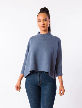 AJA SWEATER, STORMY BLUE