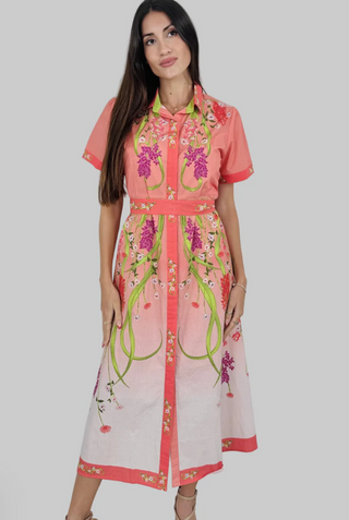 CHELSEA SHIRTDRESS, HYACINTH PINK OMBRE