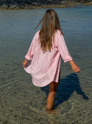 POSITANO SHIRT DRESS, LIGHT PINK