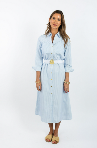 HARPER DRESS, BLUE STRIPE