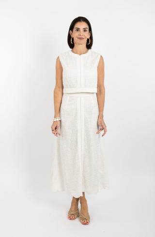EMMY SKIRT, WHITE LACE CUTOUT