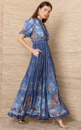 LILIOSA LONG DRESS, BLUE
