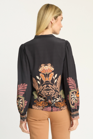 RILEY TOP, CROUCHING CHEETAH BLACK