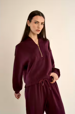 LADIES EDIE KNITTED SWEAT, DARK RED