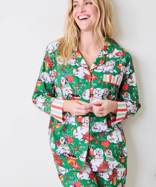 Good Dog Christmas, Long PJ Set - Evergreen