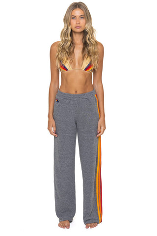 5 STRIPE - WIDE LEG SWEATPANT, HEATHER GREY