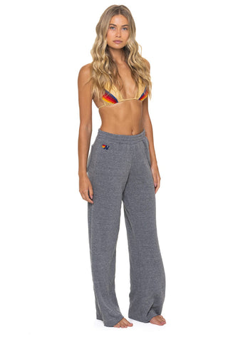 5 STRIPE - WIDE LEG SWEATPANT, HEATHER GREY