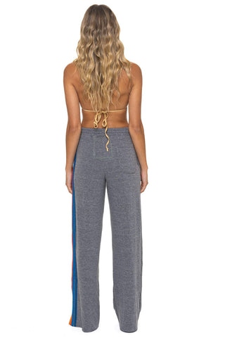 5 STRIPE - WIDE LEG SWEATPANT, HEATHER GREY