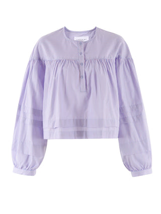 THE CALLAH SHIRT, LAVENDAR/PINK STRIPE