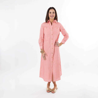 HARPER LONG SHIRT DRESS, PINK