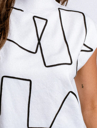 TETRA ORTHO TOP, WHITE/BLACK