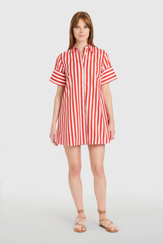 DOCK DRESS, RED STRIPES
