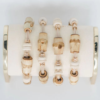 BAMBOO HAIR TIE SET - COCONUT