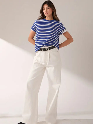 STRIPE T-SHIRT, NAVY