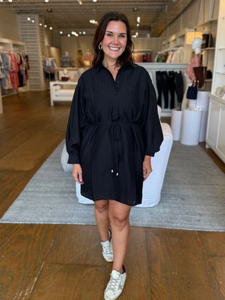 SHIRTDRESS, BLACK