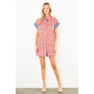 SHIRTDRESS, RED