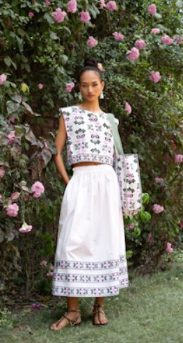 BEYOND BY VERA AMBER SKIRT, PAPILLON MOSS