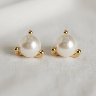 Mini Vintage Glass Pearl Stud Earrings