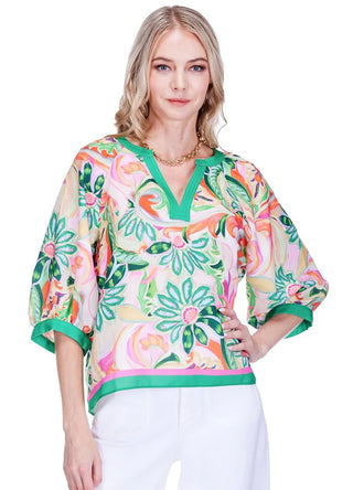 STITCH TRIM TOP, PATCHWORK GARDEN