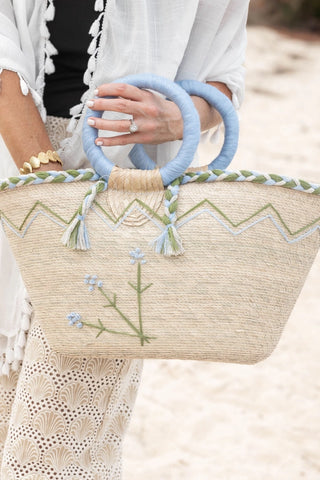 FLOWER BAG, POWDER BLUE