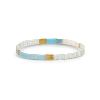 Choose Your Colors - Miyuki Tila Bracelets: Peach/White