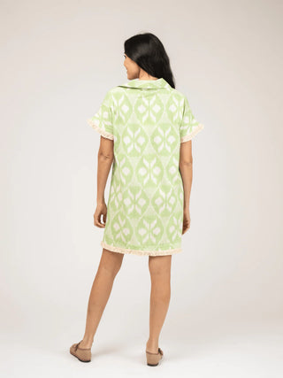 BEACH TUNIC, LIME IKAT