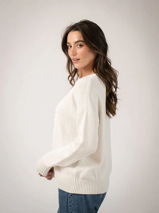 AMERICAN FLAG SWEATER, TONAL IVORY