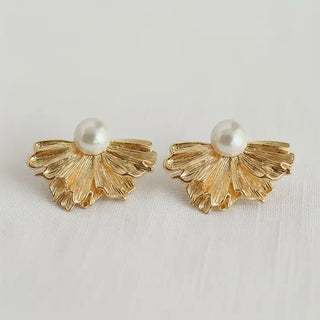 Pearl Flower Stud Earrings