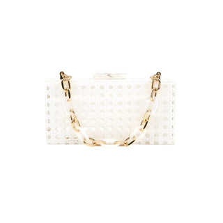 SEYCHELLES BAG, WHITE ACRYLIC