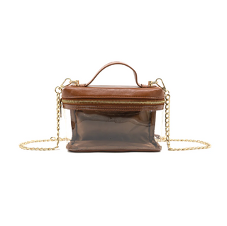 CLEAR BAG, TAN