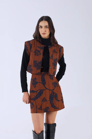 LEXIE VEST, NOIR BLOOM BROWN