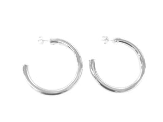 Small Arlene Hoops, Shiny Silver