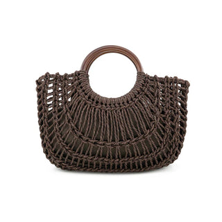 OSLO STRAW BAG, CHOCOLATE