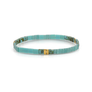 Choose Your Colors - Miyuki Tila Bracelets: Turquoise/Coral