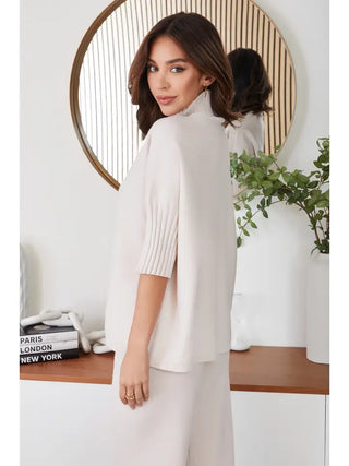 RIB TURTLENECK KNIT, CLASSIC BEIGE