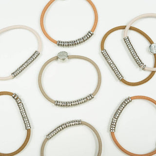 DISC SAND - MIX & MATCH / BRACELET / HAIRTIES / SPRING / SUMMER / 24 pcs: SAND / REFILL / SILVER