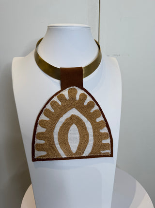 ORIJINAL KILIM PENDANT NECKLACE, CREAM