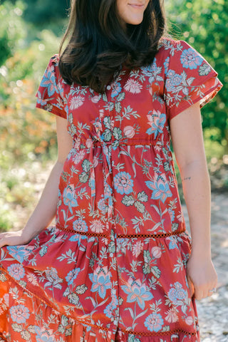 HURLEY MAXI DRESS, SCARLET MEADOW