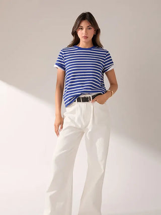 STRIPE T-SHIRT, NAVY