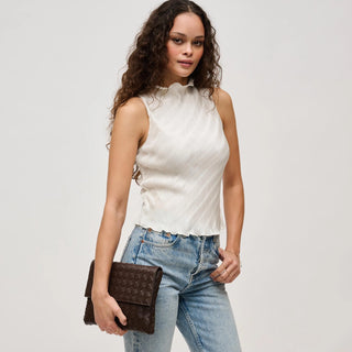 IVY WOVEN CLUTCH, WINE