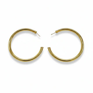 Angled Small Everybody's Favorite Hoops, Brushed Gold