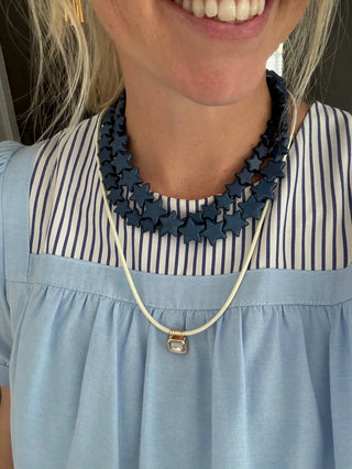 STAR NECKLACE - SMALL  - NAVY