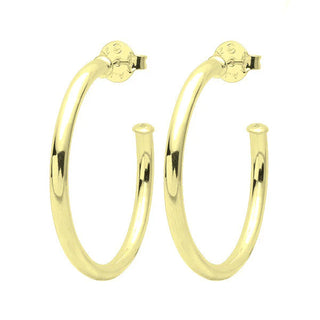 SMALL EVERYBODY'S FAVORITE HOOPS, SHINY 18K GOLD PLATED