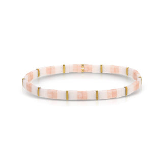 Choose Your Colors - Miyuki Tila Bracelets: Peach/White
